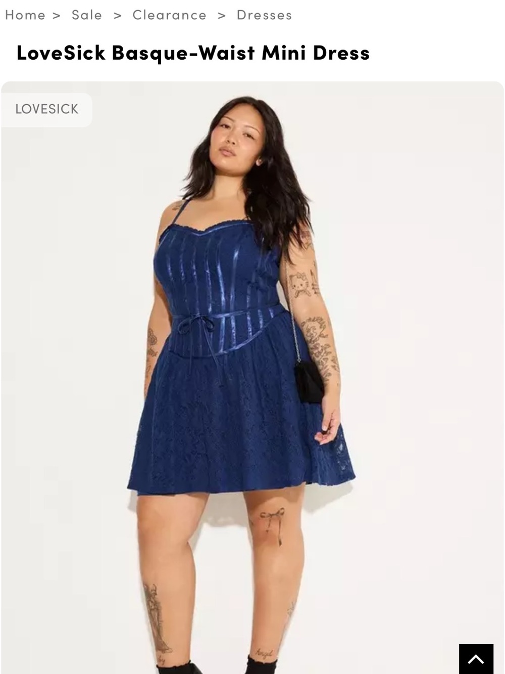 torrid Navy Lace Corset-Style Mini Dress size 18 NWT
